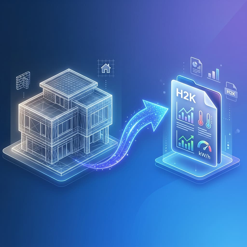 From Building Scan to H2K — EnergyIntelligence workflow illustration